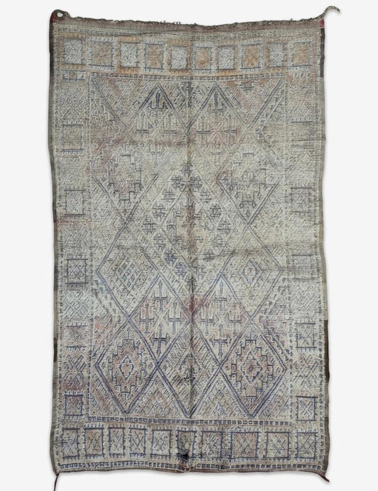 Diamond Lattice Cross Motif Modern Boujad Wool Rug 10.6 x 6.23 ft / 324 x 190 cm