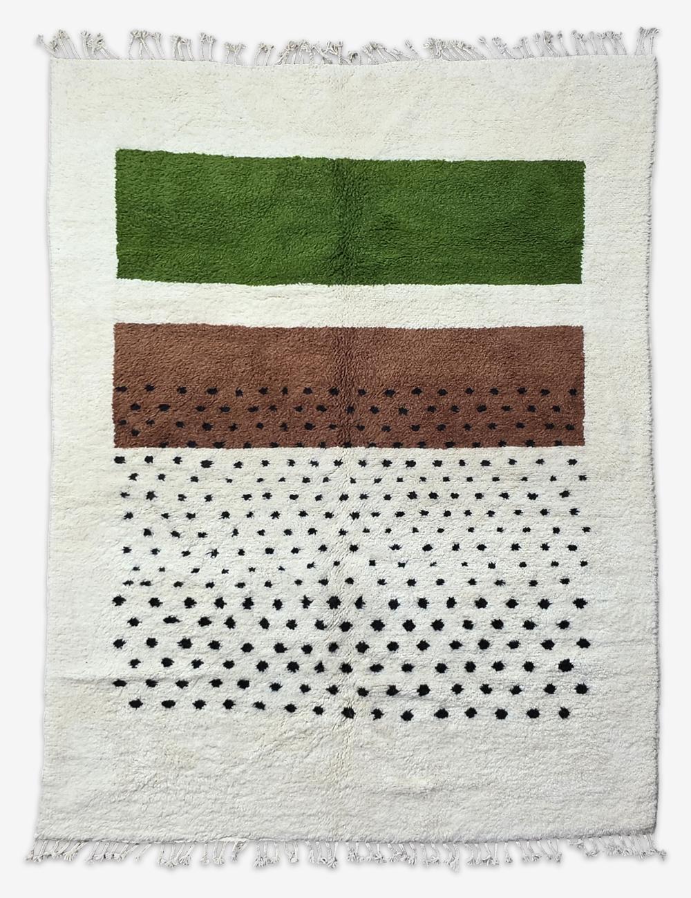 Ivory Custom Boujad Rug – Handmade Polka Dot Moroccan Wool Rug