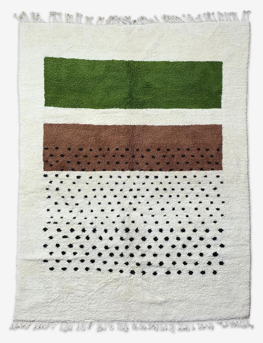 Ivory Custom Boujad Rug – Handmade Polka Dot Moroccan Wool Rug