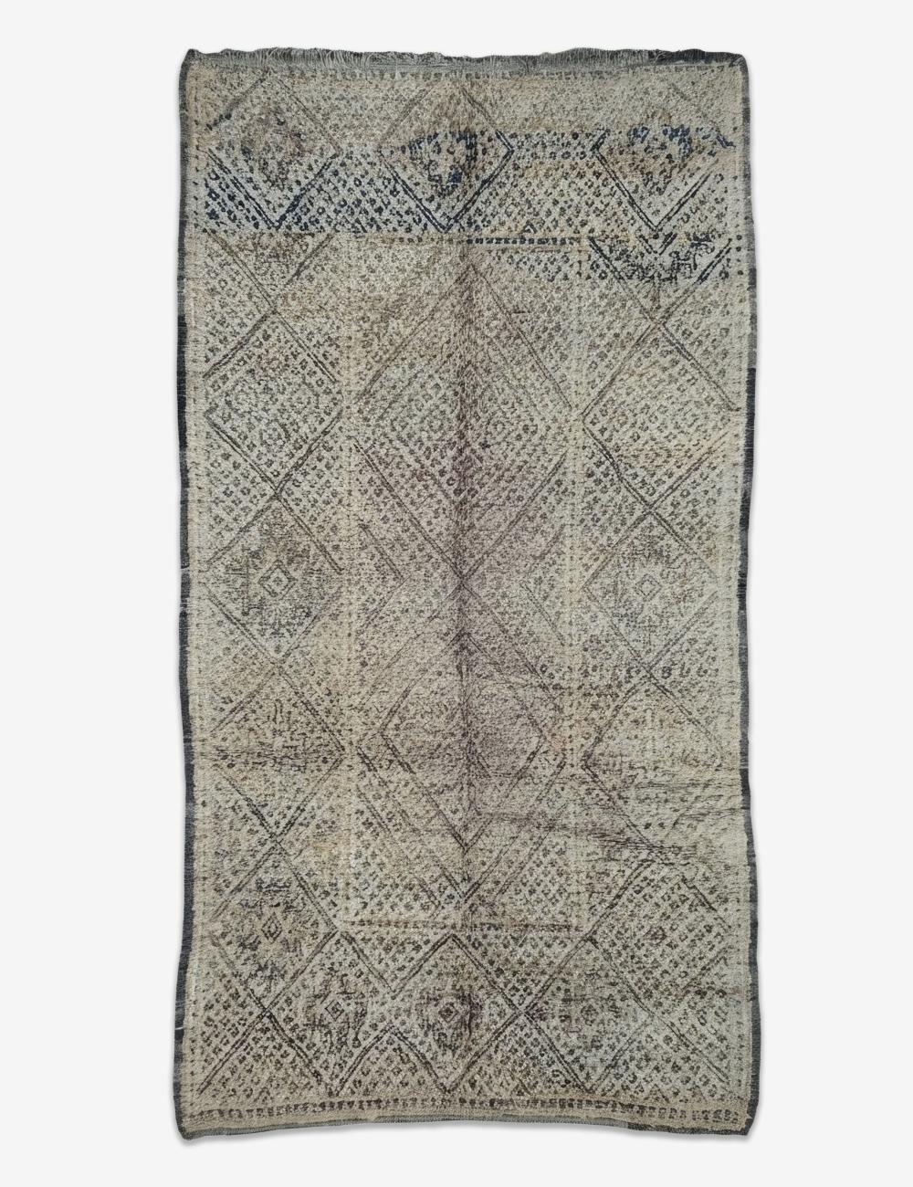 Vintage Beni M'Guild Wool Diamond Rug 11.7 x 6.23 ft / 358 x 190 cm