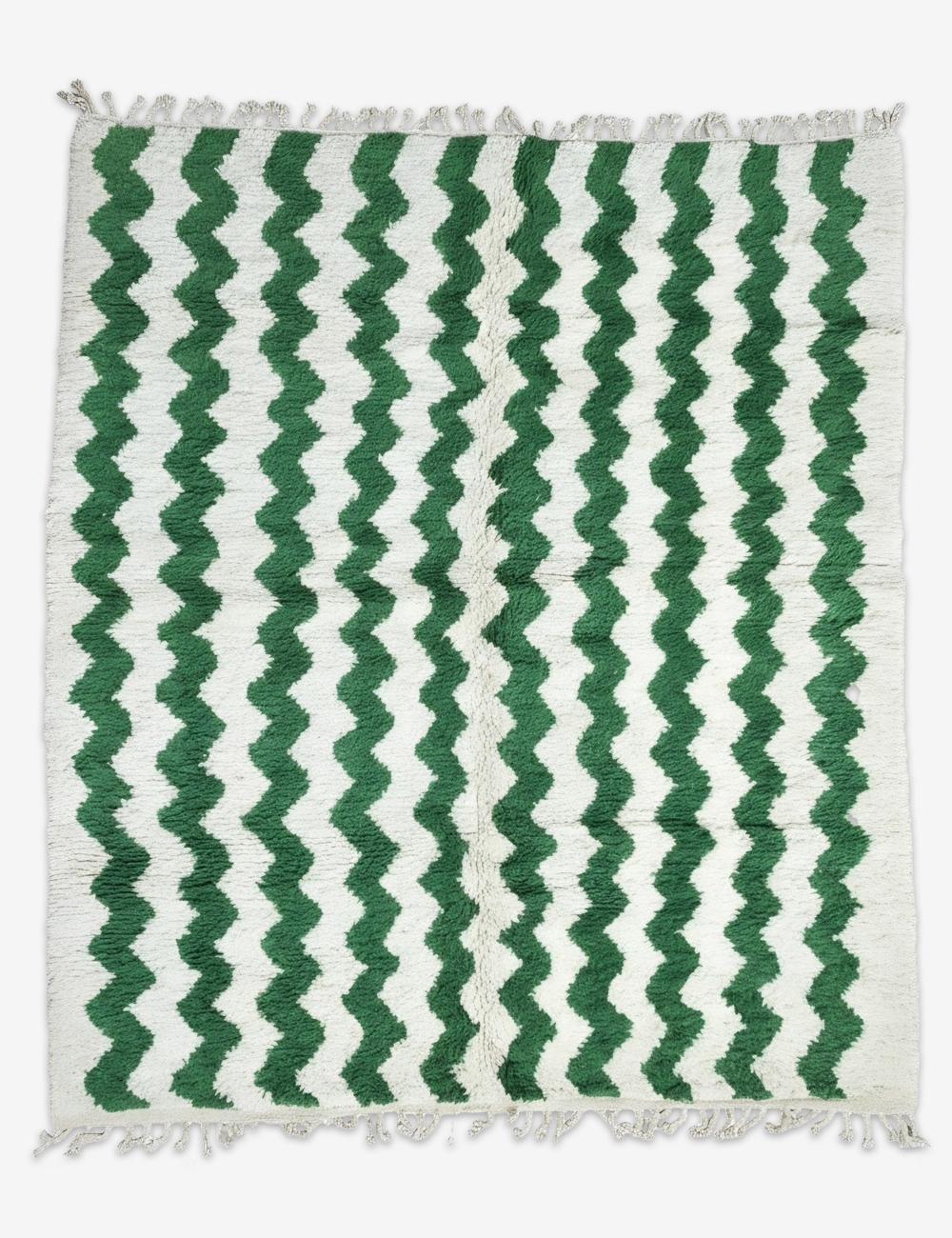 Green Wave Stripe Rug 10.1 x 8.2 ft / 307 x 252 cm