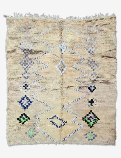 Camel Handwoven Berber Wool Rug 7.8 x 6.23 ft / 239 x 190 cm