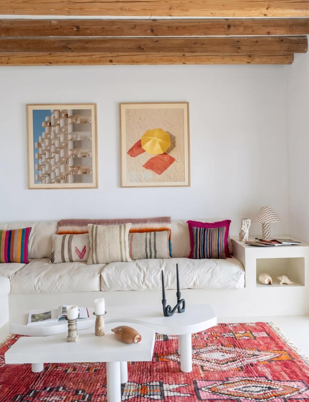 Customized Moroccan Red Boujad Wool Rug