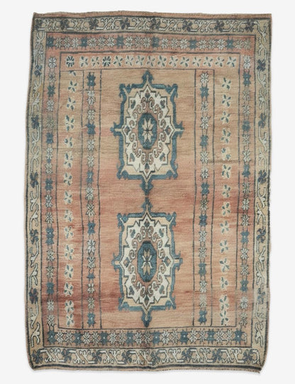 Coral Handwoven Medallion Rug 11 x 6.9 ft / 334 x 212 cm