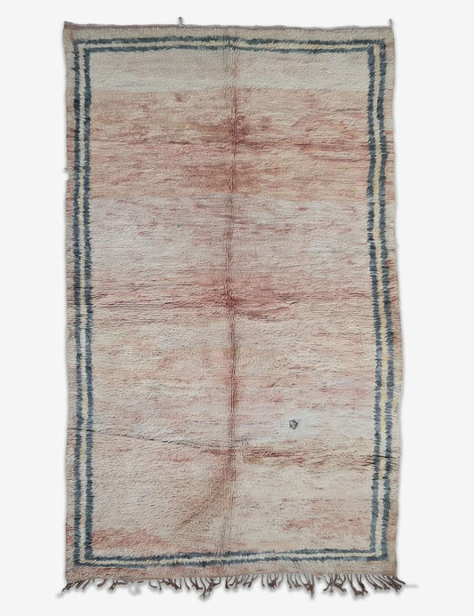 Blush Pink Berber Vintage Rug 10.5 x 6.1 ft / 320 x 186 cm