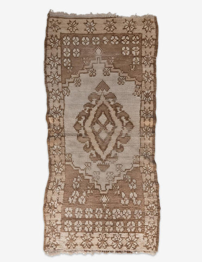 Vintage Earthy Medallion Azilal Rug 5.9 x 2.49 ft / 180 x 76 cm