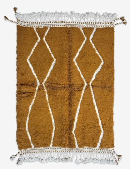 Contemporary Copper Berber Rug 5.1 x 4.1 ft / 156 x 125 cm