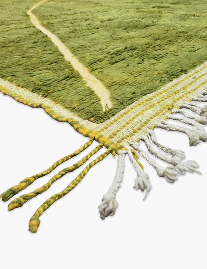 Green Beni Ourain Rug 13.6 x 10.5 ft / 416 x 320 cm