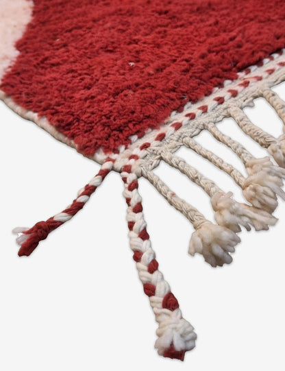 Handwoven Red and White Berber Rug 8.4 x 8.07 ft / 257 x 246 cm
