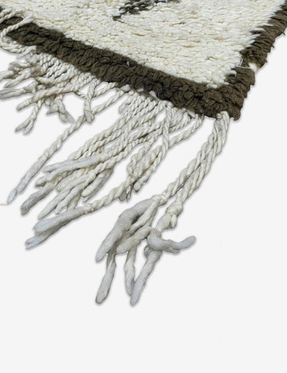 Diamond Lattice Vintage Beni Ourain Wool Rug 9.3 x 5.25 ft / 282 x 160 cm