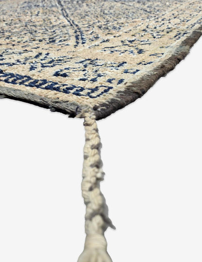 Vintage Beni Mguild Ivory and Blue Rug 10.3 x 6.4 ft / 313 x 197 cm