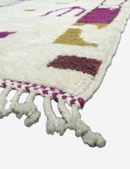 Ivory Custom Boujad Rug – Handmade Abstract Moroccan Wool Rug