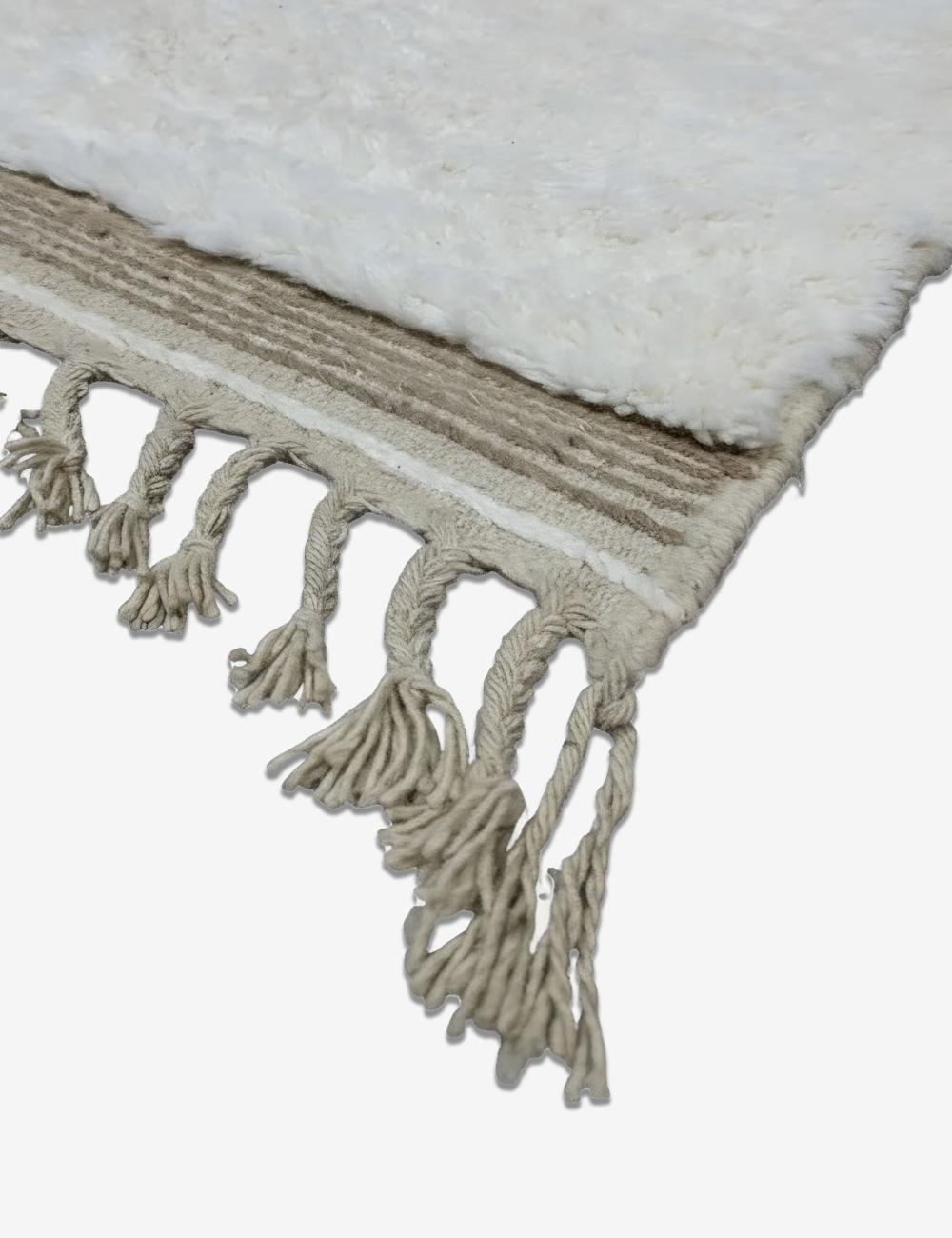 Contemporary White Berber Rug 9.6 x 7.7 ft / 294 x 237 cm