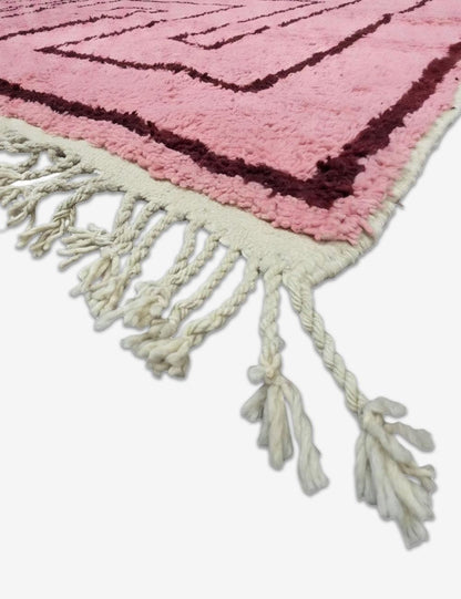 Pink Contemporary Wool Rug 9.7 x 8 ft / 297 x 246 cm