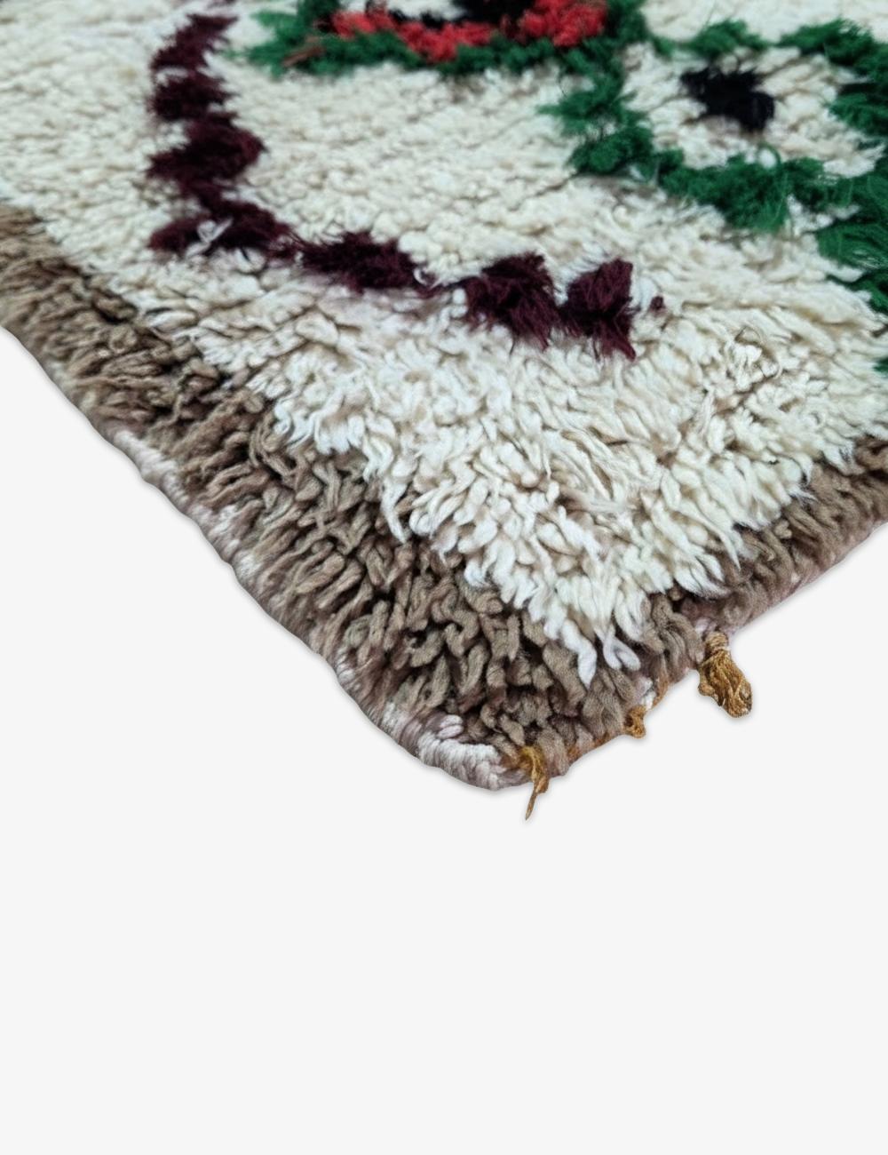 Vintage Green and Red Azilal Runner 6.3 x 2.2 ft / 191 x 67 cm