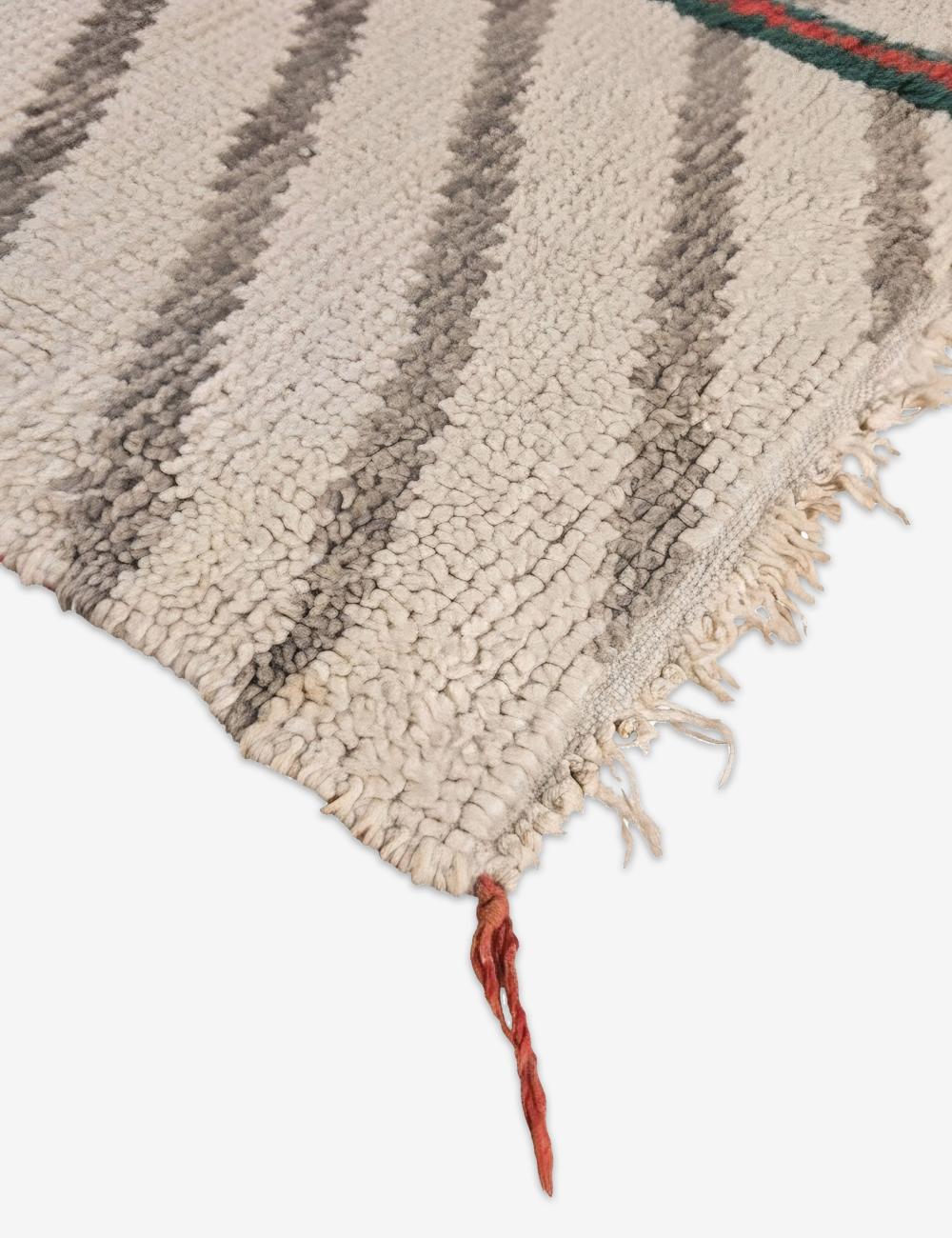 Abstract Striped Beige Azilal Area Rug 4.5 x 3.31 ft / 138 x 101 cm