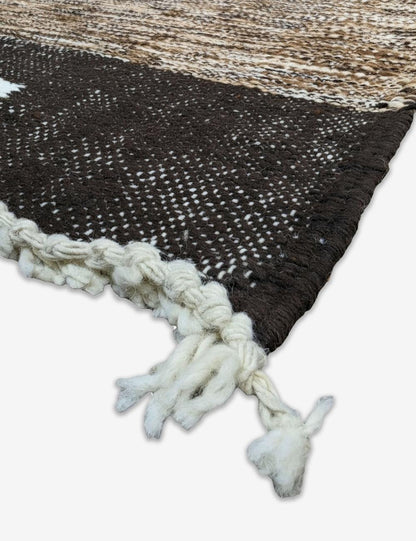 Cream Diamond Medallion Boujad Flatwoven Rug 9.1 x 6.76 ft / 277 x 206 cm