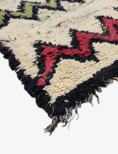Vintage Navy and Red Azilal Runner 5.6 x 2.66 ft / 172 x 81 cm