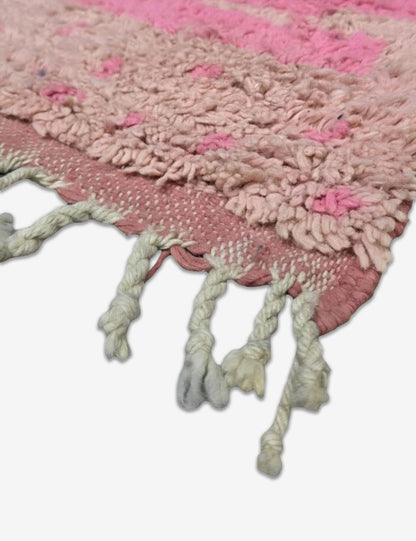 Abstract Pink Moroccan Wool Rug 9 x 6.9 ft / 274 x 212 cm