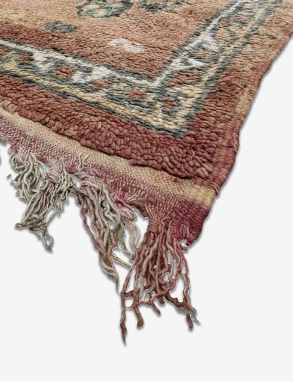 Vintage Middle Atlas Terracotta Rosette Medallion Handwoven Wool Rug 11.7 x 6.27 ft / 357 x 191 cm