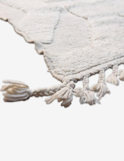 Modern Solid White Beni Ourain Rug 12.5 x 8.89 ft / 380 x 271 cm