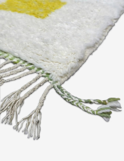 Green Taupe Sculptural Motif Boujad Wool Rug 9.7 x 8.04 ft / 296 x 245 cm