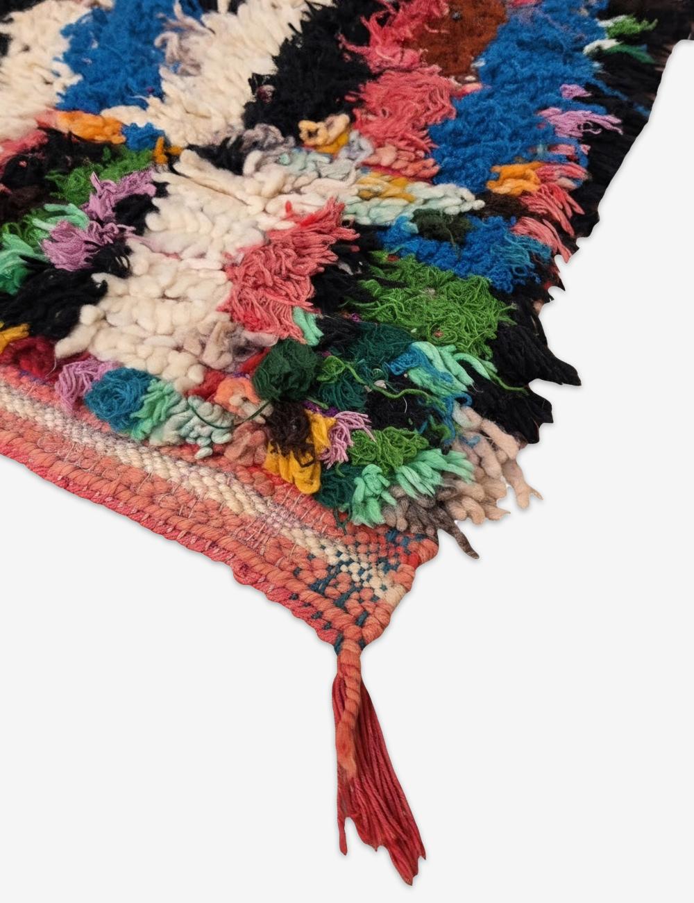 Authentic Colorful Azilal Berber Rug 5.2 x 3.22 ft / 160 x 98 cm