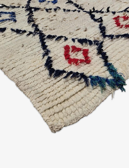 Beige Geometric Moroccan Runner Rug 5.9 x 2.66 ft / 180 x 81 cm