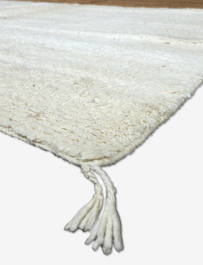 Handmade Brown and Ivory Moroccan Wool Rug