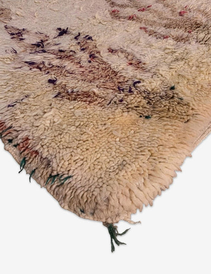 Vintage Beige and Purple Azilal Runner 6.4 x 2.2 ft / 194 x 67 cm