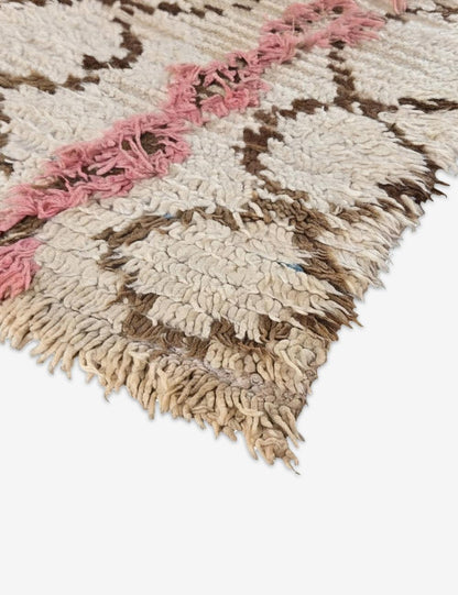 Authentic Beige and Pink Azilal Runner 5.1 x 1.9 ft / 156 x 58 cm