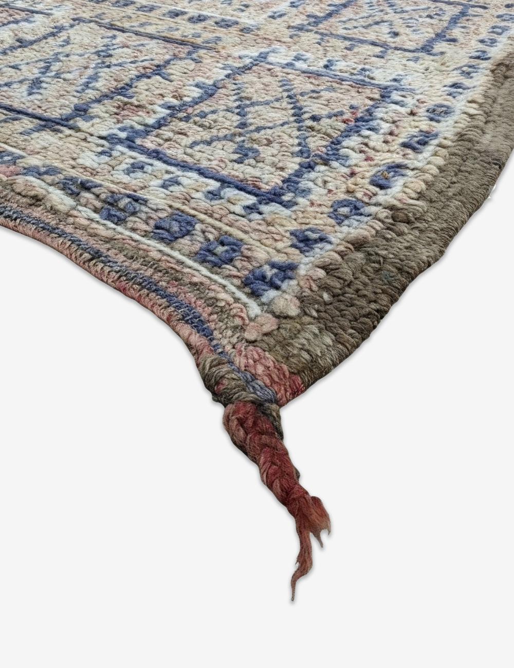 Diamond Lattice Cross Motif Modern Boujad Wool Rug 10.6 x 6.23 ft / 324 x 190 cm