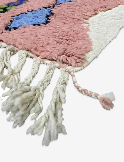 Pink Diamond Handwoven Berber Wool Rug 9.6 x 6.8 ft / 293 x 210 cm