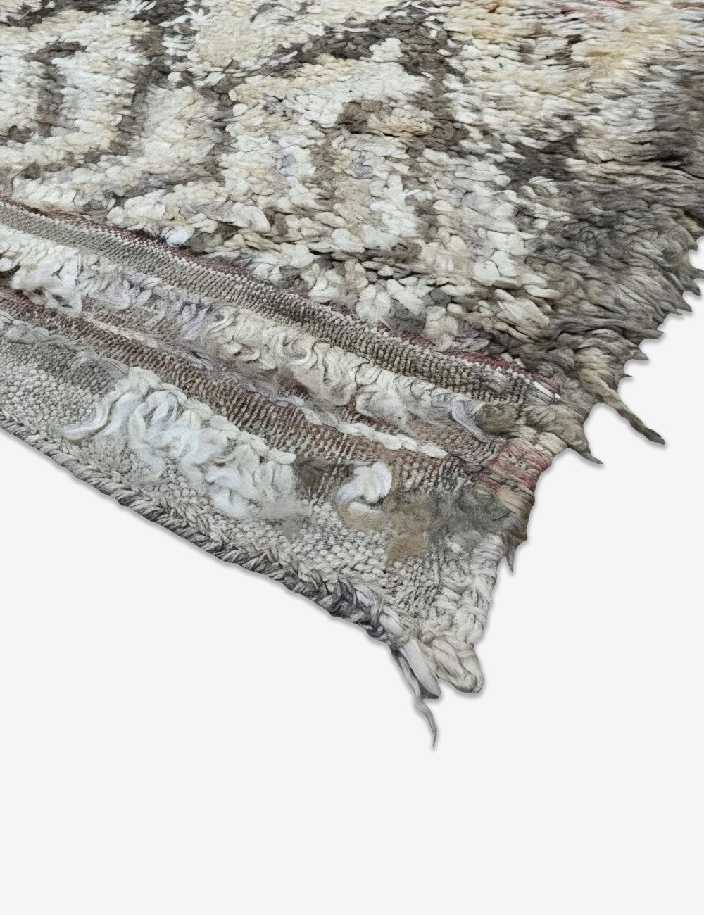 Grey Diamond Berber Wool Rug 14.1 x 5.9 ft / 430 x 180 cm