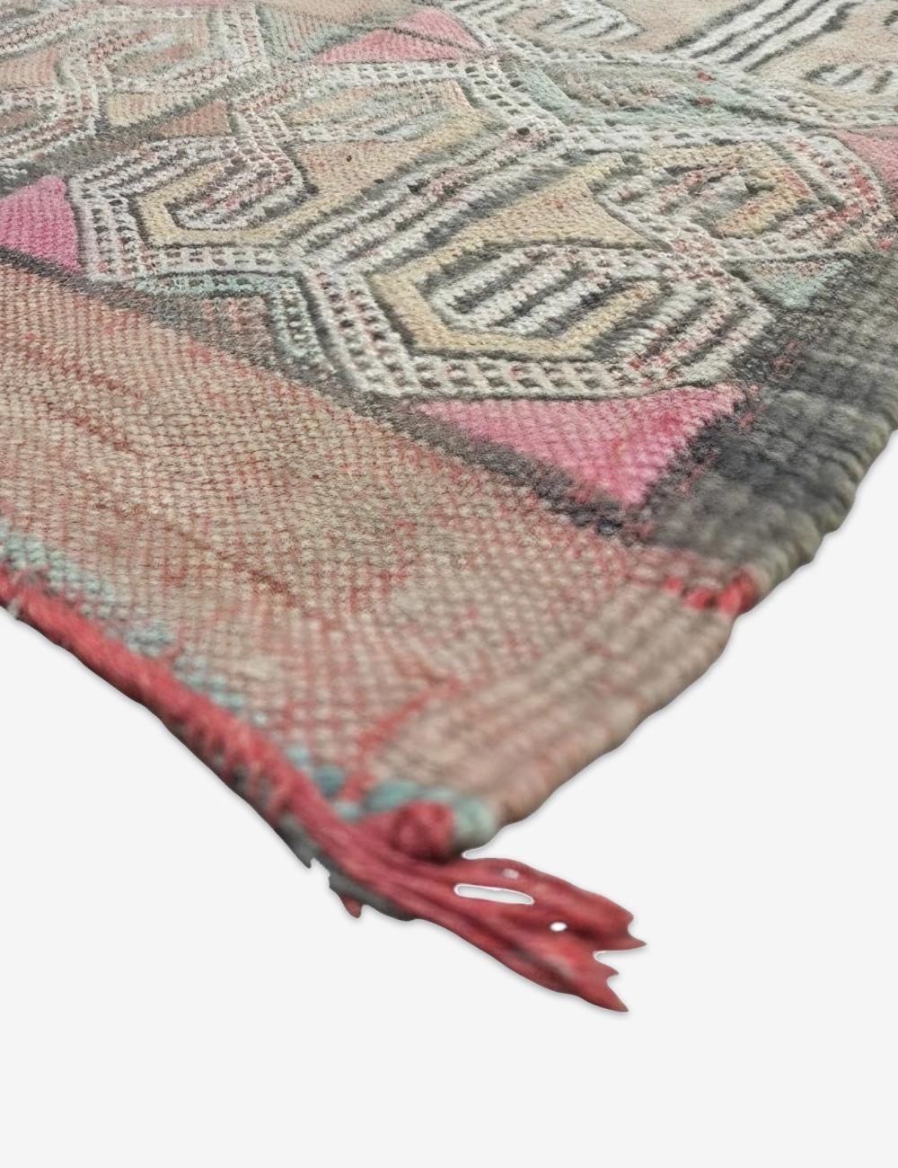 Handwoven Flatweave Vintage Rug 14.2 x 5.8 ft / 434 x 177 cm