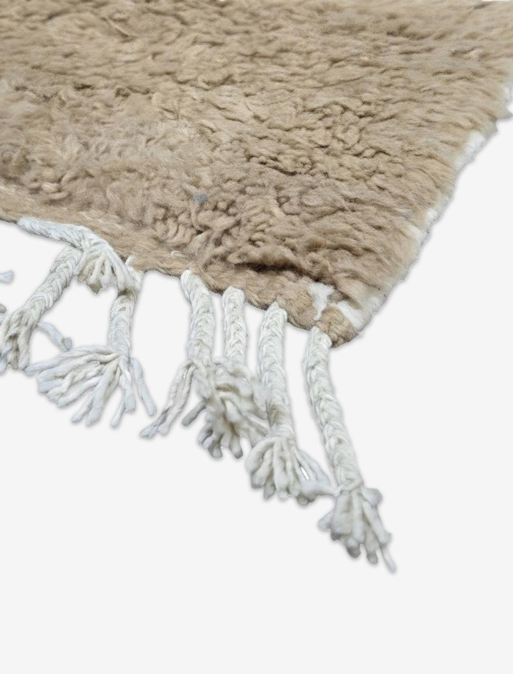 Handwoven Boujad Wool Rug Warm Taupe Linear 9.7 x 8.3 ft / 297 x 253 cm