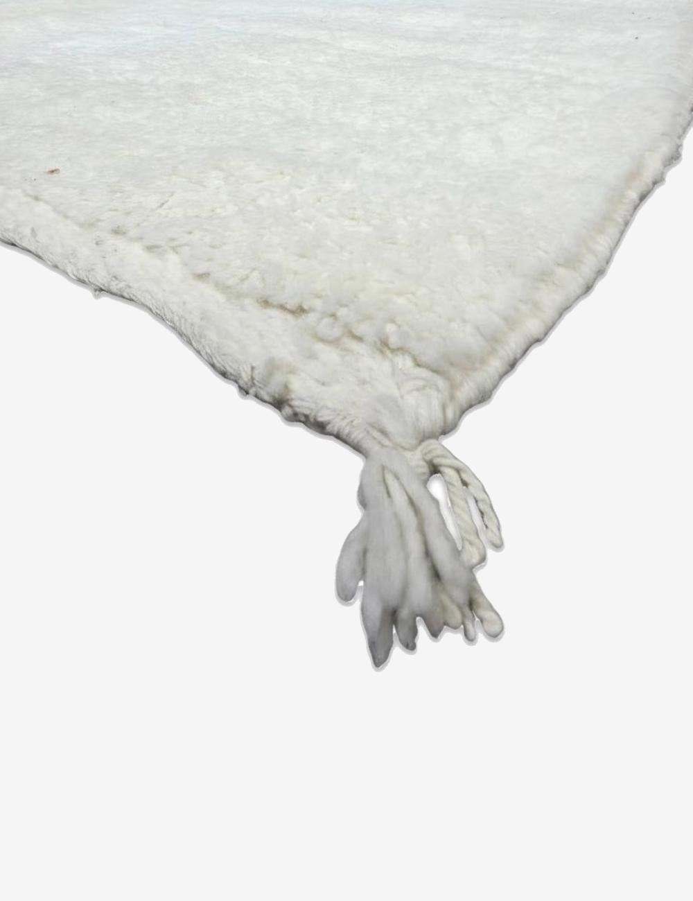 Solid Undyed Ivory Boujad Wool Rug 8.3 x 6.69 ft / 253 x 204 cm