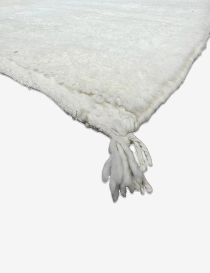 Solid Undyed Ivory Boujad Wool Rug 8.3 x 6.69 ft / 253 x 204 cm