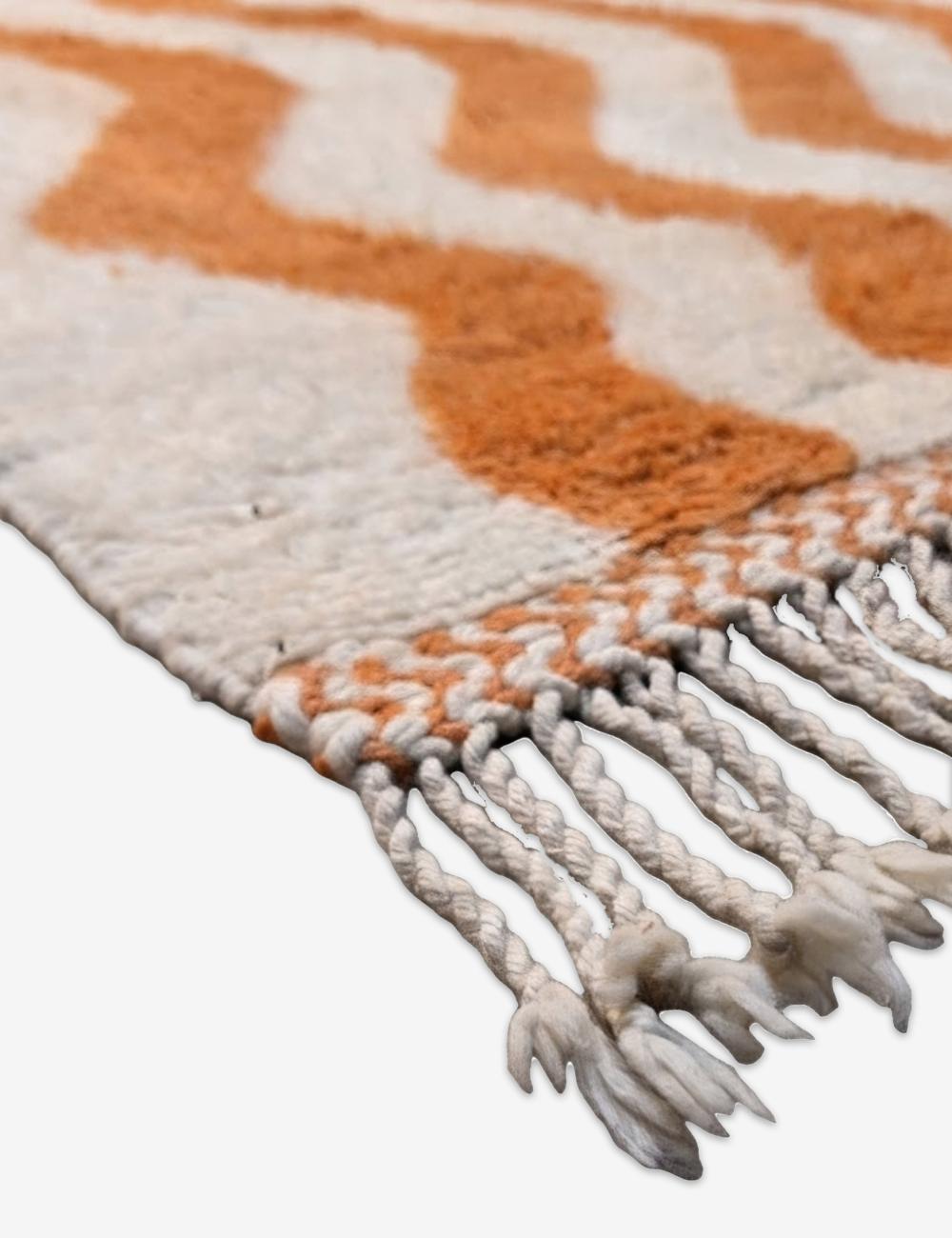 Burnt Orange Zigzag Boujad Rug 10 x 6.36 ft / 304 x 194 cm