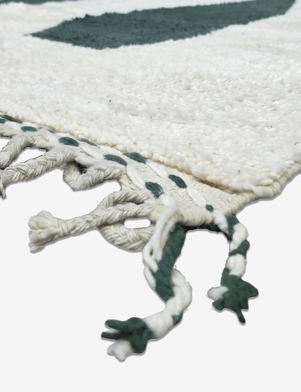 Ivory & Green Teal Abstract Wool Rug - 10.3 x 8.2 ft / 315 x 250 cm