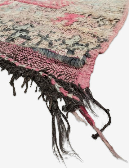 Faded Rose Medallion Vintage Boujad Wool Runner 14.3 x 5.74 ft / 435 x 175 cm