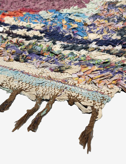 Modern Boucherouite Diamond Rug 6.2 x 2.79 ft / 188 x 85 cm