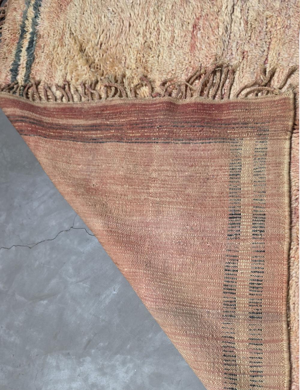 Blush Pink Berber Vintage Rug 10.5 x 6.1 ft / 320 x 186 cm
