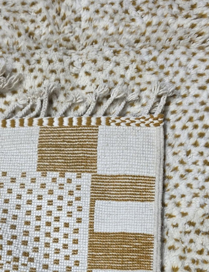 Modern Boujad Wool Rug Speckled Checkered Border 9.8 x 8.1 ft / 298 x 247 cm
