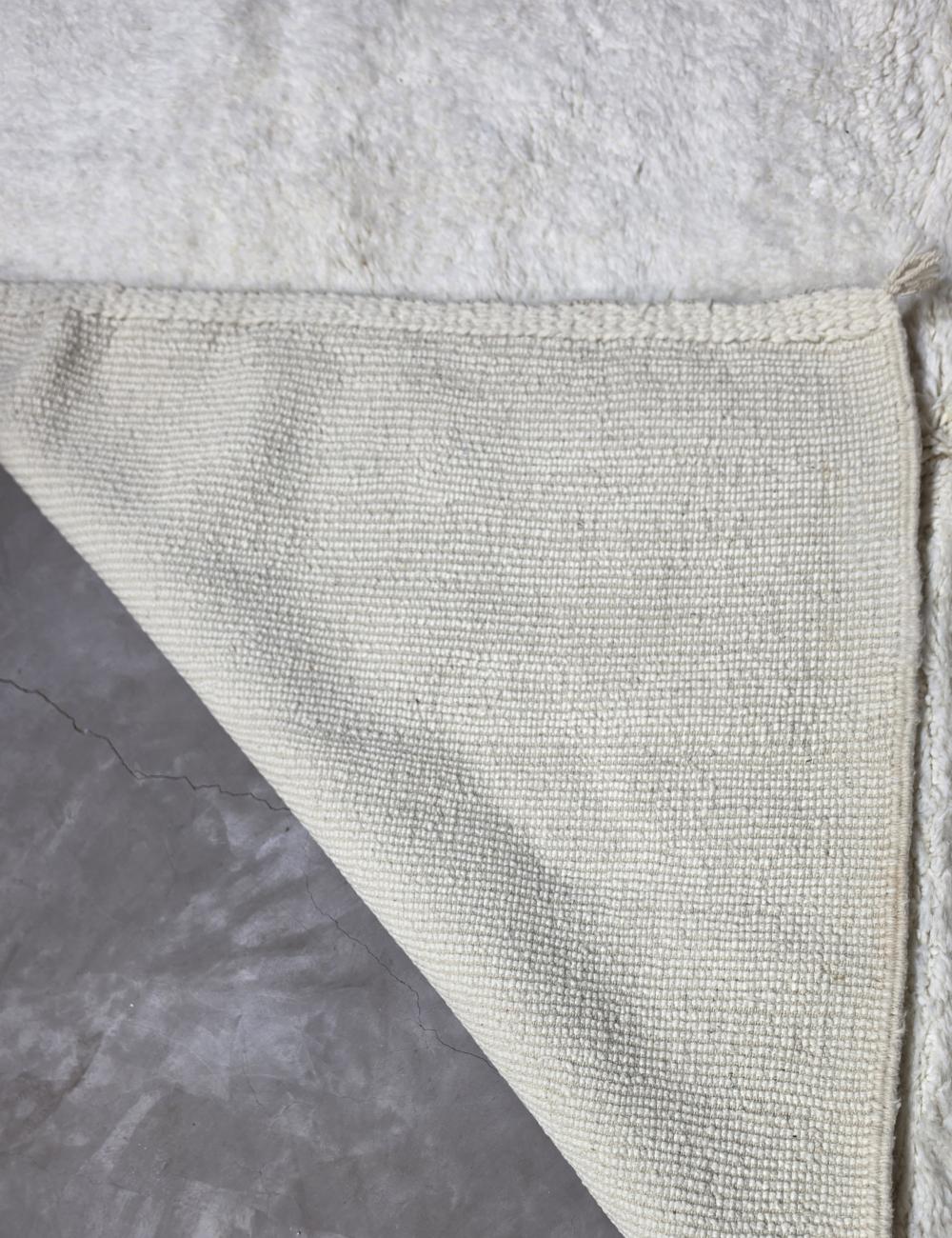 Solid Undyed Ivory Boujad Wool Rug 8.3 x 6.69 ft / 253 x 204 cm