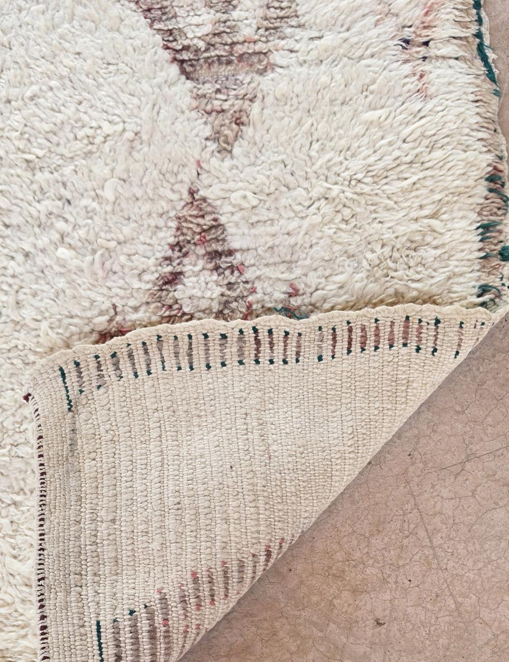 Vintage Beige and Purple Azilal Runner 6.4 x 2.2 ft / 194 x 67 cm