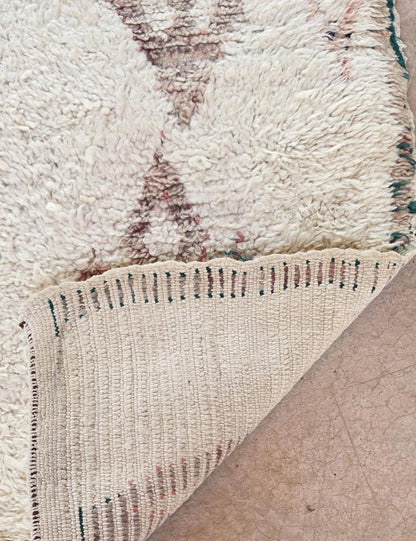 Vintage Beige and Purple Azilal Runner 6.4 x 2.2 ft / 194 x 67 cm