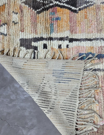 Modern Boujad Rug | Sunset Wool Moroccan Rug 6.7 x 5.15 ft / 204 x 157 cm