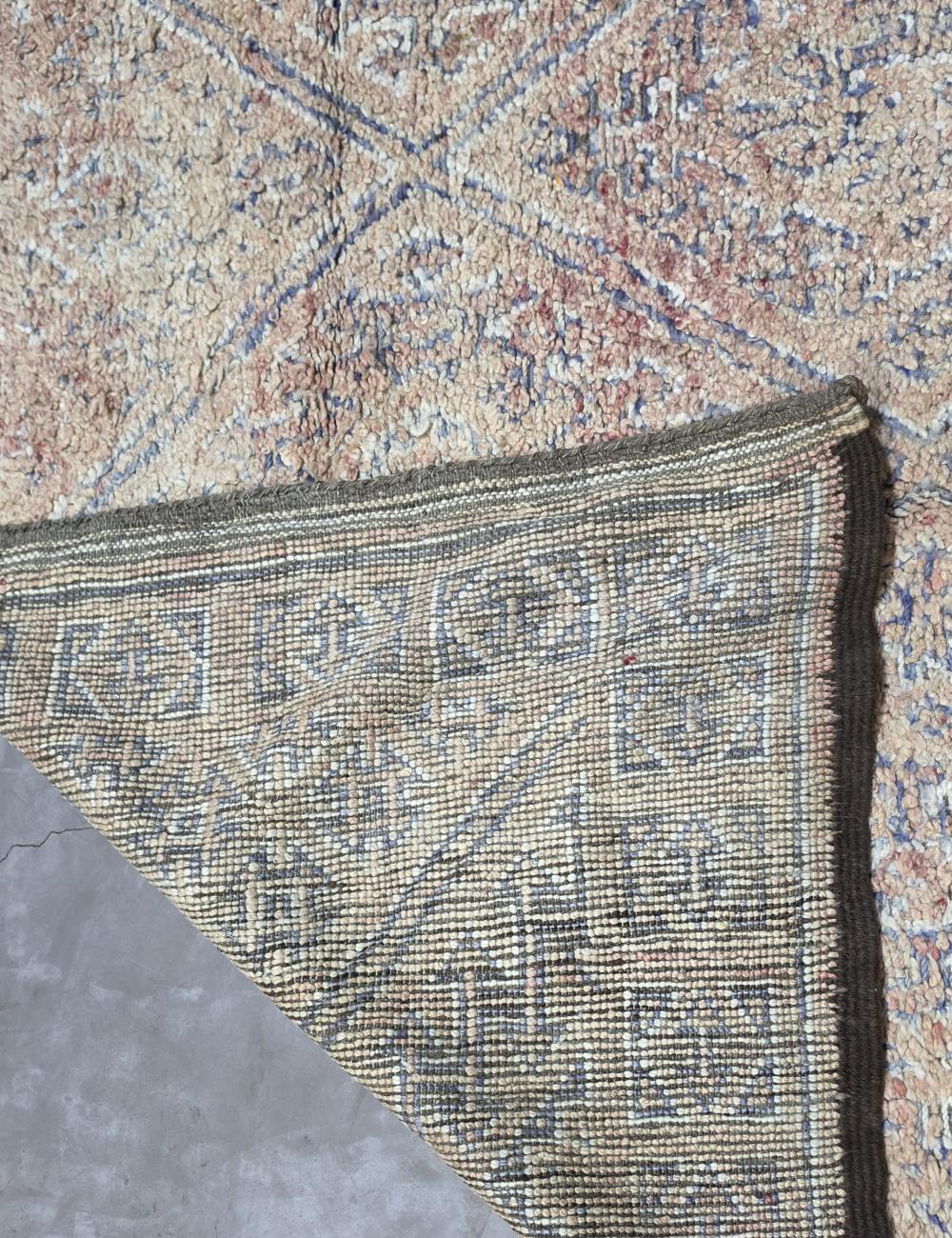 Large-Scale Diamond Lattice Vintage Beni M'Guild Wool Rug 10.8 x 6.23 ft / 330 x 190 cm