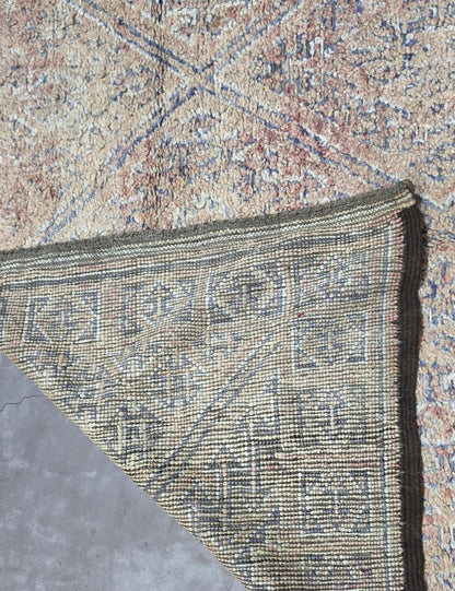 Large-Scale Diamond Lattice Vintage Beni M'Guild Wool Rug 10.8 x 6.23 ft / 330 x 190 cm